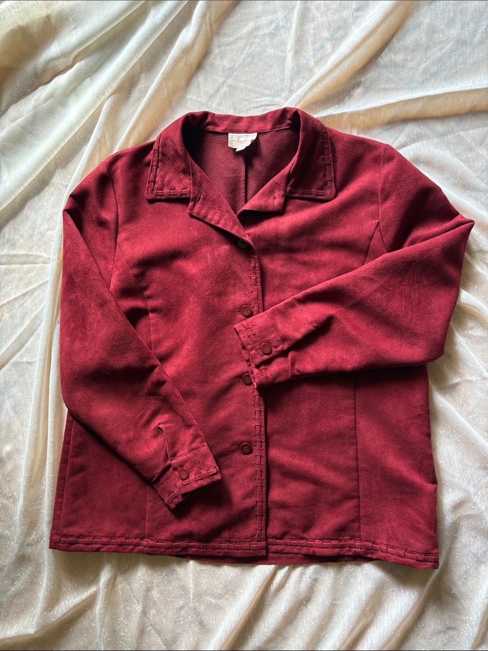 1980’s Tradition Suede Button Up Jacket, Sears Canada Size 18